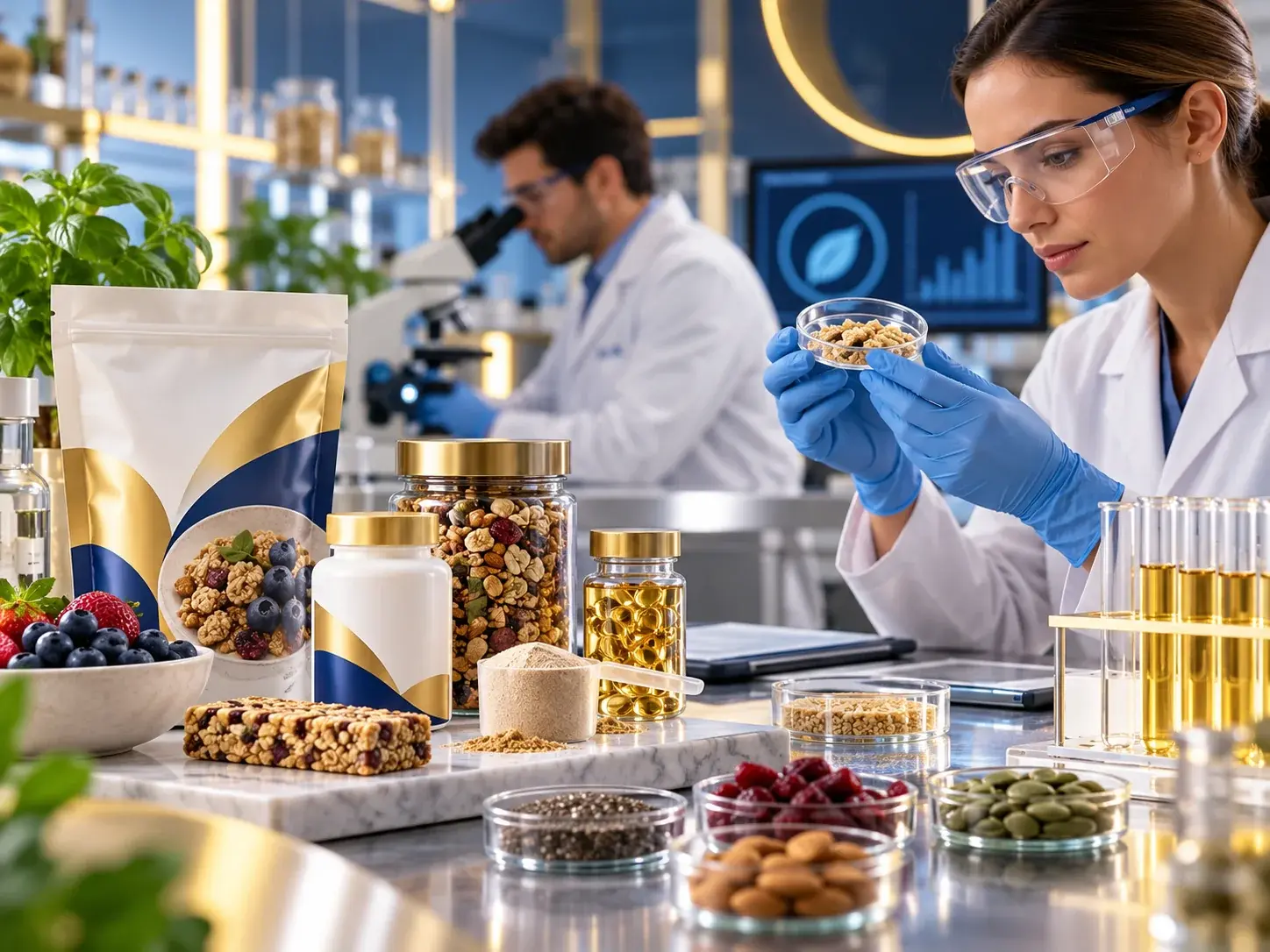 Illustrative editorial image: Food supplements